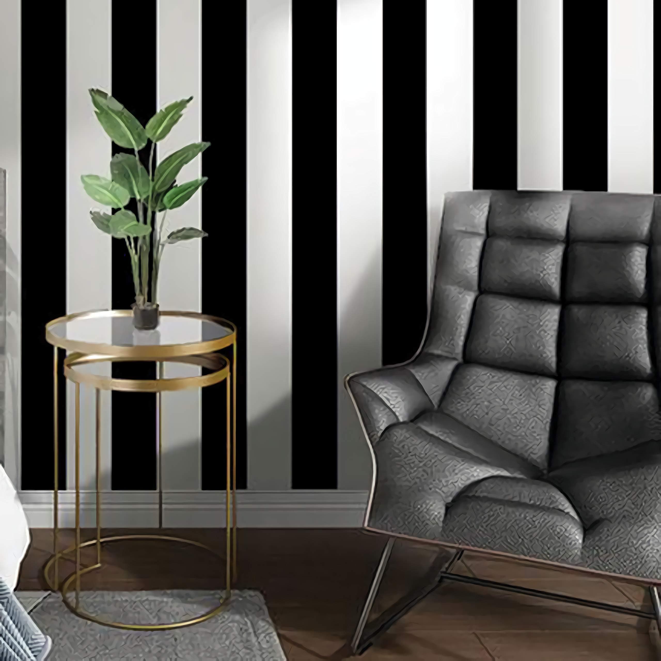 black and white striped wallpaper