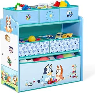 Bluey Design & Store 6 Bin Toy Storage Organizer - Greenguard Gold Certified, Blue