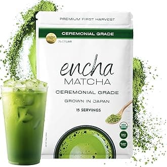 Encha Matcha - Ceremonial Grade Matcha Powder, Organic First Harvest Japanese Green Tea Powder, Tea From Uji, Japan (30g/1.06oz)