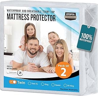 Utopia Bedding Premium Waterproof Mattress Protector (2 Pack, Twin)