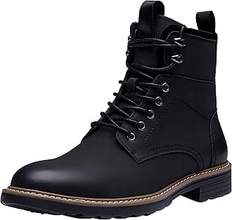 VOSTEYBoots for Men Casual Waterproof Mens Boots Retro Lace Up Motorcycle Boots