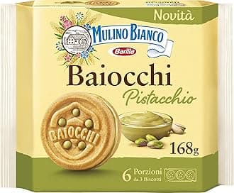 Mulino Bianco Biscuits, Pistachio Cream Filled, 168g