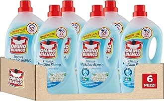 Omino Bianco - Liquid Washing Machine, 312 Washes, Respects Colours and Fabrics, Fresh Scent with White Musk Essence, 2600 ml x 6 Packs