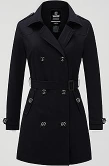 Wantdo Women's Double-Breasted Trench Coat with Belt
