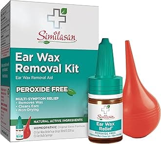 Ear Wax Removal Kit, 0.33 Ounce Bottle Ear Drops with Bulb Syringe