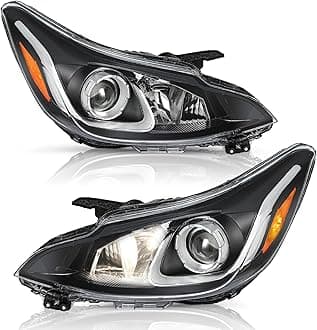 Headlight Assembly Set for 2019 2020 2021 Chevy SPARK OEM Replacement Headlamp Chrome Housing without bulbs, Driver and Pseenger Side