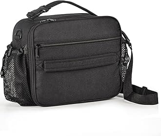 Cerbonny Kids Lunch Box, Insulated Lunch Bag for Girls and Boys, Durable Polyester with PEVA Lining, Adjustable Shoulder Strap, 10.8"L x 4"W x 8.8"H, 5 Pockets