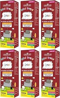 Iron Mini Drops for Infants and Children, Cognitive Development, Sugar Free, 50 ml (Pack of 6)
