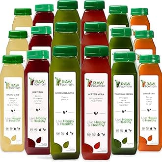 5 Day Juice Cleanse by Raw Fountain, Tropical Flavors, All Natural Raw, Cold Pressed Fruit and Vegetable Juices, Detox Cleanse, Kosher, Vegan, NO Sugar Added, 30 Bottles 12oz
