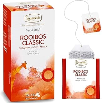 Teavelope Rooibos Classic – Naturally Caffeine-Free South African Red Herbal Tea – 25 Individually Wrapped Tea Bags
