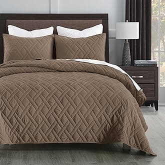 Soft Lightweight Pine Bark Microfiber Quilt Classic Geometric Diamond Pattern