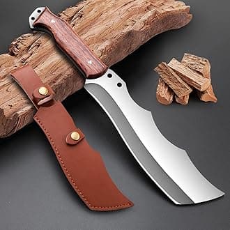 Outdoor Short Machete with Sheath for Cutting Trees, for Yard Work and for urvival Machete Ideal for Gardening,Camping, Fishing, Hunting, Bushcraft