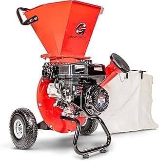 GreatCircleUSA 7HP Heavy Duty 212cc Gas Powered 3:1 capable Multi-Function Wood Chipper Shredder 3" max Wood Diameter Capacity, 3 Years Warranty, CARB Certified, Ship to California(IMPROVED PACKAGING)