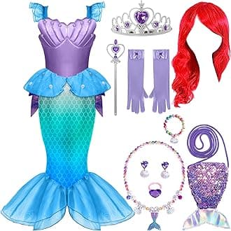 Spooktacular Creations Halloween Mermaid Costume for Girls, Little Mermaid Dress, Princess Dress Up for Girls 4-6 for DressUp