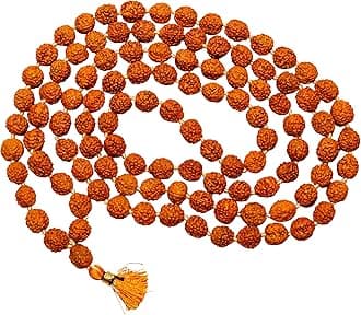 Rudraksha Mala 108 Natural Rudraksha Beads Mala with Gomukhi Japa Bag for Meditation, Mantra Japa for Men & Women