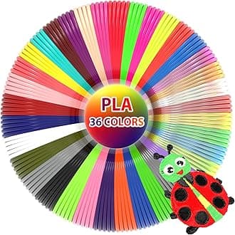 36 Colors 3D Pen Filament 1.75mm PLA, Each Color 10 Feet, Total 360 Feet 3D Pen Filament Refills 3D Printing Pen Refills with High-Precision Diameter Not Compatible with 3Doodler Pen