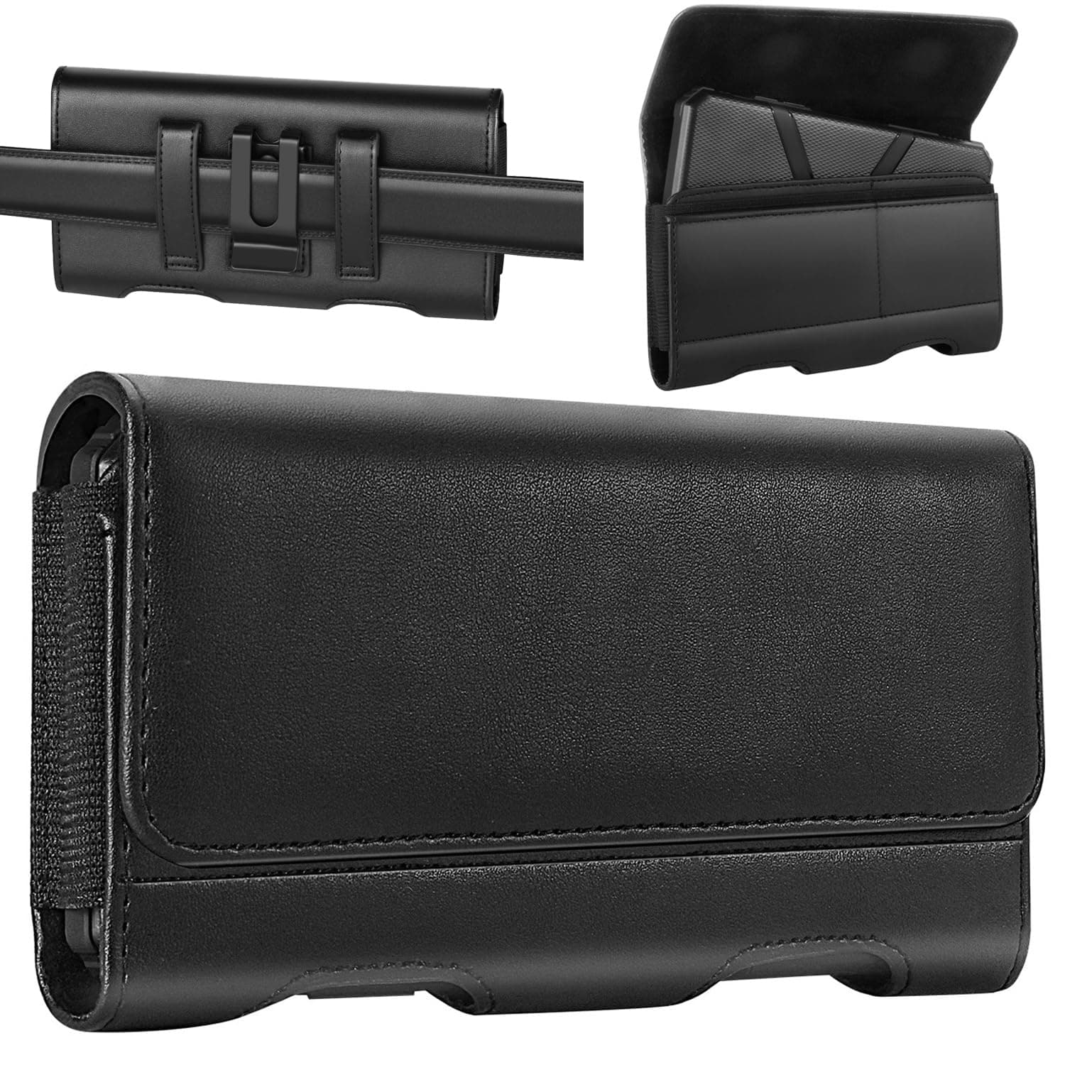 Phone Holster for Galaxy A73 5G A72 A23 A54 A42 A14 A03 A04s F13, iPhone 17 Pro Max 16 Pro Max 15 Pro Max 15 Plus Xs Max Moto G14 Belt Clip Pouch Belt Holder Case (Fits w/Phone Otterbox Case)