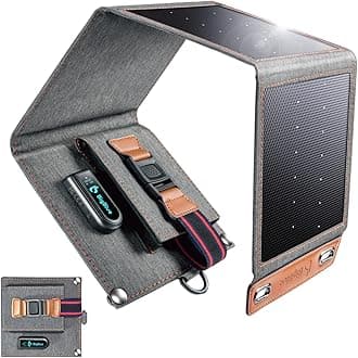 BigBlue 14W Solar Panels with USB(5V/2.4A), IPX4 Waterproof, Folding Portable Solar Phone Charger Compatible with iPhone, Tablet, Samsung LG etc