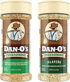 Dan-O's 2 Bottle Seasoning Set, Small Bottles, 2 Pack, Includes Cheesoning and Jalapeño Cheesoning Seasonings, Sugar Free, Zero Calorie, Use this Seasoning Kit in Pasta, Toppings or Sauce