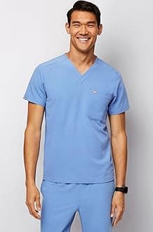 FIGS Leon Two-Pocket Scrub Top for Men – Tailored Fit, Super Soft Stretch, Anti-Wrinkle Medical Scrub Top