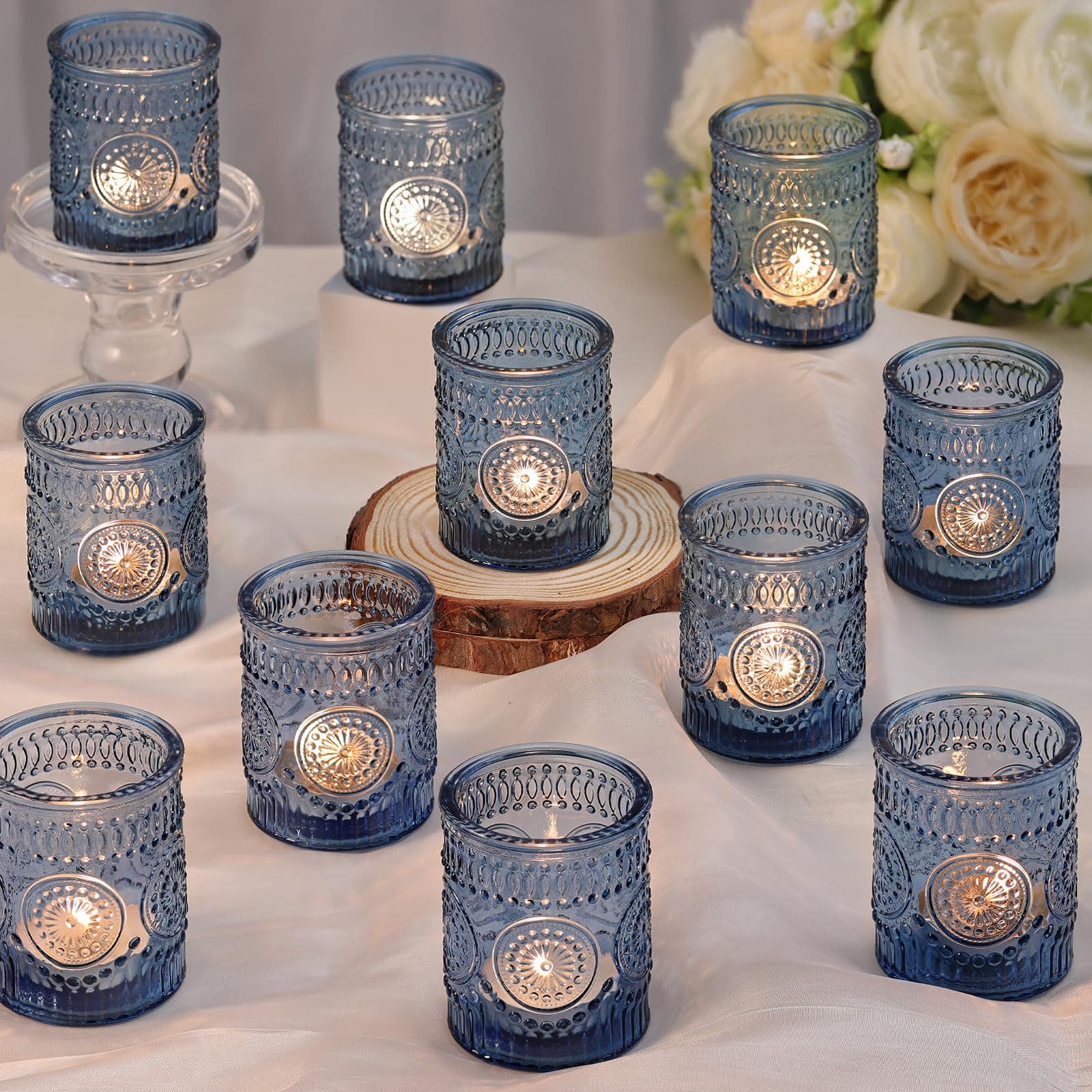 DARJEN Blue Sunflowe Candle Holders