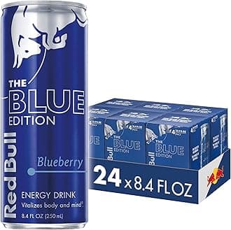 Blue Edition, Energy Drink, Blueberry, 8.4 Fl Oz Can (Pack of 24)