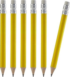 TH Golf 100pcs Premium Golf Pencils, 4 Inch Mini Pencils Half Pencils with Eraser Sharpened Wood Mini Round Pencils for Schools Wedding Toddlers Home Corporate Multiple Colours