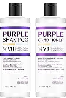 Purple Shampoo and Conditioner for Blonde, Silver and Gray Highlighted Hair - Lightening, Color-Safe, Paraben-Free, Cruelty-Free, Sulfate-Free (16 fl/oz, DUO)
