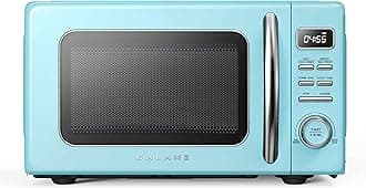 GLCMKZ07BER07 Retro Countertop Microwave Oven with Auto Cook & Reheat, Defrost, Quick Start Functions, Easy Clean with Glass Turntable, Pull Handle.7 cu ft, Blue
