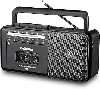 - Cassette Tape Player Bluetooth Boombox, Cassette Player AM/FM/SW Radio Stereo, Tape Player/Recorder with 8W Speaker and Earphone Jack, USB/TF Card Player, AC Powered or Battery Operated