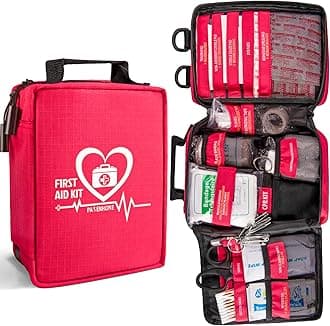 First Aid Kit, Trauma First Aid Kits with Labelled Compartments Molle System, Professional Emergency Kits for Home, Office, Car, Outdoor, Hiking, Travel, Camping