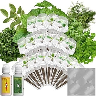 LYKOCLEAN Herb Seed Pods for Ahopegarden, iDOO MUFGA Hydroponics Growing System Indoor Gardening, 400+ Seeds, Basil, Cilantro, Dill, Parsley, Mint, Shiso, Liquorice(18-Pods)