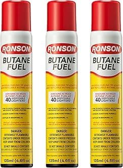 Butane Fuel Refill 135ml – Pack of 3 – Universal Lighter Fluid Refill for Torch, Kitchen, and Utility Lighters – Clean Burning Butane Gas for Refillable Lighters