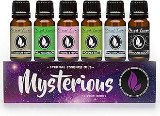 Mysterious Set of 6 Premium Fragrance Oils - Coconut Lime Verbena, Cabernet & Neroli, Dragons Blood, Wild Watermelon, Monkey Farts, and Black Oak Currant Scented Oils - 10ML