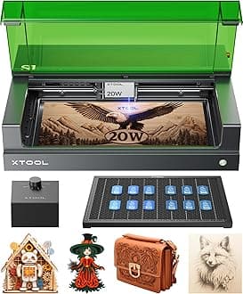 S1 20W Enclosed Laser Cutter and Engraver Machine, with Air Assist & Honeycomb, 419*319mm for Batch Process, 600mm/s Laser Cutting and Engraving Machine for Wood, Metal, Acrylic, Glass, Leather