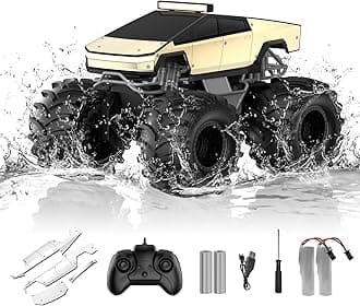 Remote Control Car for Boys, 1:18 Monster Trucks Toys Amphibious RC Cars, 2.4 GHz Waterproof RC Trucks, 4WD All Terrain Off-Road Pickup, Kids Toys for 6-12 Year Old Boys Girls Christmas Birthday Gifts