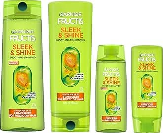 Garnier Fructis Sleek & Shine 12.5 fl. oz. + 3 fl oz Kit - 1 Shampoo + 1 Conditioner (Personal Size + Travel Size)