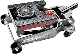 Powerbuilt 2 Ton Triple Lift Floor Jack, Works on Cars, Trucks, Motorcycles, ATV's, Transmissions, 4-3/4 to 17 in. Range, Wide and Stable, Locking Safety Bar - 620422E