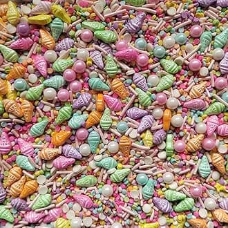 Eastron Edible Summer Sprinkles Ice Cream Sprinkles Candy Baking Cake Cupcake Toppers Cookie Dessert Decorations for Halloween Christmas Birthday Party Supplies 3.35 Ounce