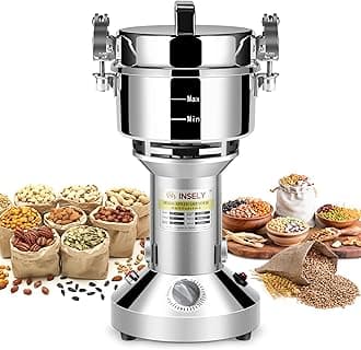 700g Grain Mill Grinder High Speed Food Grain Mill Stainless Steel Seeds Flour Nut Pill Wheat Corn Herbs Spices & Seasonings Dry Grinder Electric Machine Grinder for Kitchen