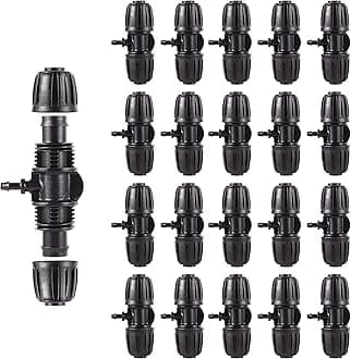 Barbed Tee ，Barb Stone 1/2 inch to 1/4 inch Irrigation Tube Anti-Drop Premium Quality Fitting (1/2" ID x 0.60’‘-0.63" OD) -20 PCS Tee