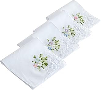 RDS HANKYTEX Cotton Embroidery Ladies' Handkerchiefs Lace Set of 6