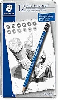 Staedtler Mars Lumograph Drawing Pencil for Design and Drafting-Pack of 12|Black