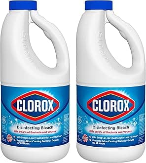 Bleach Cleaner, 2 Pack Original Concentrated Bleach, Easy Pour Bottle with Handle, Moldand Mildew Remover, Removes Stains and Whitens, 43 oz Each
