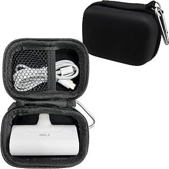Carrying Case for iWALK Portable Charger 4500mAh Ultra-Compact Power Bank Battery Pack, Protective Travel Holder Compatible with Charmast Small Portable Charger 5000mAh (Case Only) (Black)