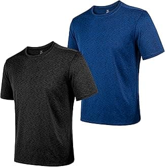2&5 Pack Men's Sports T Shirts,Crew Neck Breathable Quick-Dry Short Sleeve, Lightweight Tee for Athletic Running