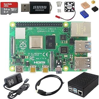 Raspberry Pi 4B Model B 2/4/8GB RAM DIY Kit Case Fan SD Card Micro-SD HDMI (8G Module 8 in 1 Kit)