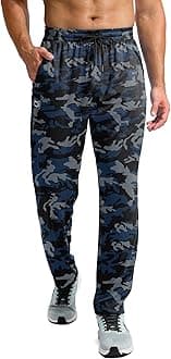 Men's Sweatpants with Zipper Pockets Lightweight Mesh Athletic Pants for Men Open Bottom Workout Gym Running