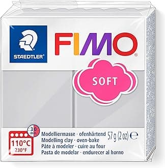 8020-80 FIMO Soft Oven-Hardening Polymer Modelling Clay - Dolphin Grey (1 x 57g Block)