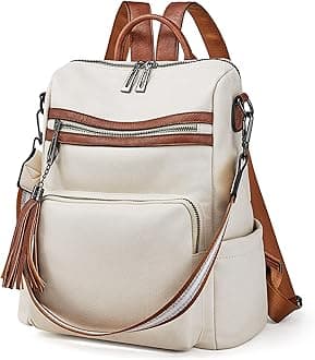 OPAGE Leather Backpack Purse for Women Fashion Tassel Ladies Shoulder Bags Designer Large Backpack Travel Bag